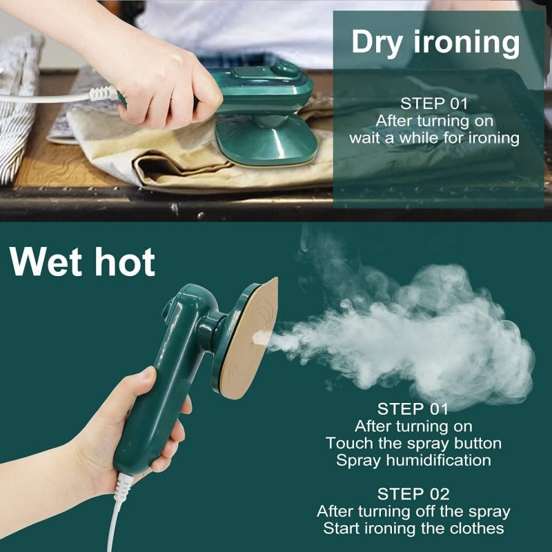Professional Micro Steam Iron | Handheld Portable Garment Steamer for Clothes | Quick Heat-Up Mini Household Ironing Machine