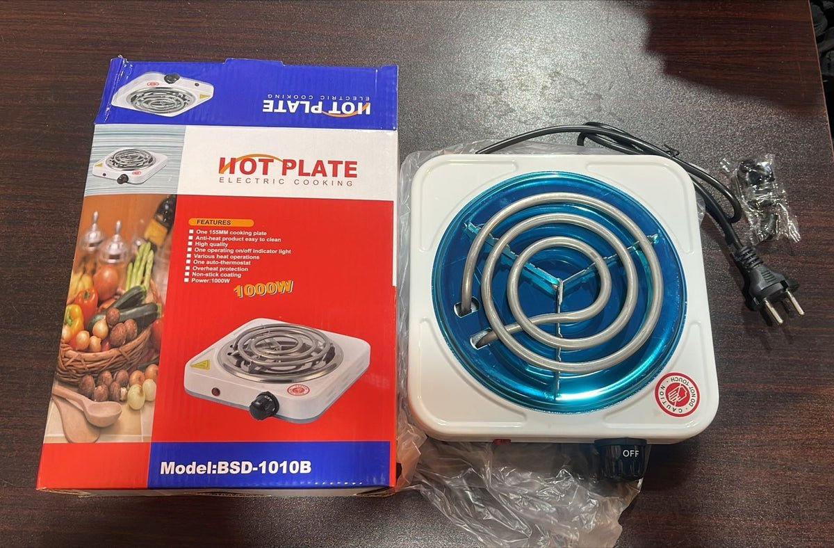 Electric Stove For Cooking - Hot Plate Heat Up In Just 2 mins - Easy to Clean -Metal Body (random color )