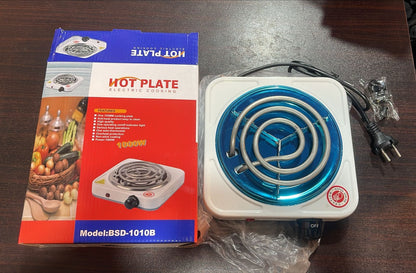 Electric Stove For Cooking - Hot Plate Heat Up In Just 2 mins - Easy to Clean -Metal Body (random color )