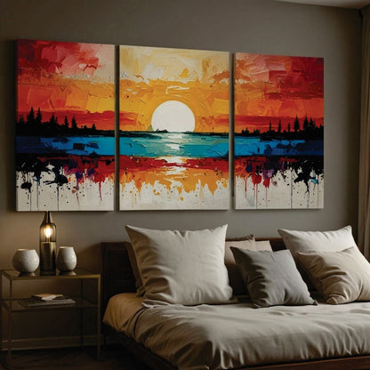 Set of 3 Premium Wall Art Photo Tiles – Modern Home Decor Sets