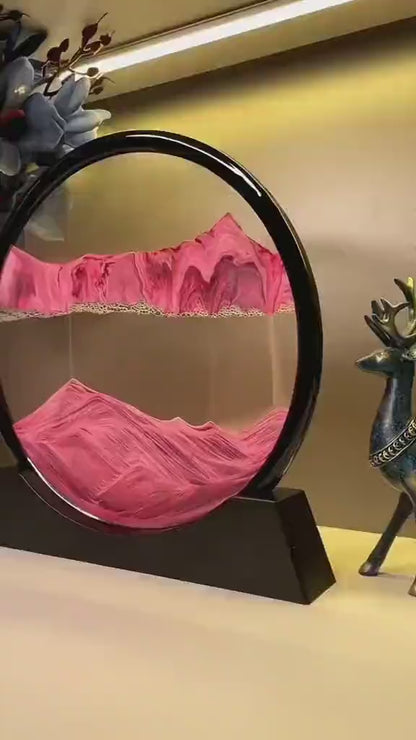 3D Moving Sand Art Lamp With Stand | Sand Lamp For Room & Home Decoration | Sandscapes Frame For Table