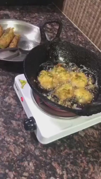 Electric Stove For Cooking - Hot Plate Heat Up In Just 2 mins - Easy to Clean -Metal Body (random color )